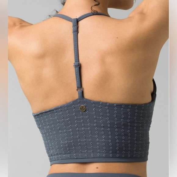 PrAna Faro Bralette Sports Bra in Chalkboard. Eyelet designs. Small. Like New. - Picture 2 of 11